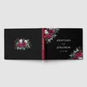 クリスマスフローラパーソナライズされたバラ結婚ズ ゲストブック (全面)