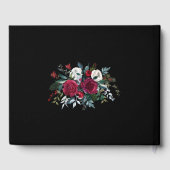 クリスマスフローラパーソナライズされたバラ結婚ズ ゲストブック (裏面)