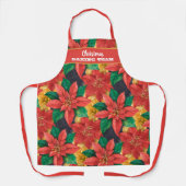 クリスマスフローラパーソナライズされた休日 エプロン (正面)