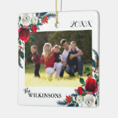 クリスマスフローラファミリー写真 セラミックオーナメント (左)