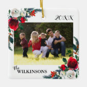 クリスマスフローラファミリー写真 セラミックオーナメント (正面)