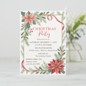 クリスマスフローラフレームホリデーパーティー 招待状 (スタンド正面)