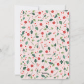 クリスマスフローラフレーム写真ピンク シーズンカード (裏面)