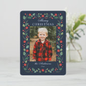 クリスマスフローラフレーム写真海軍 シーズンカード (スタンド正面)