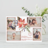 クリスマスフローラブーケモノグラムフォトコラージュ シーズンカード (スタンド正面)