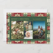 クリスマスフローラプレイドファミリー4 Photo Collage シーズンカード (正面)