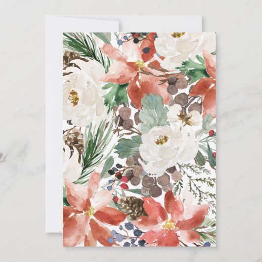 クリスマスフローラベビーシャワー外は寒い 招待状 (裏面)