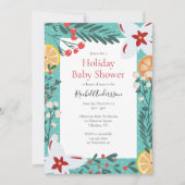 クリスマスフローラベビーシャワー招待状 招待状 (正面)