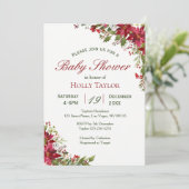 クリスマスフローラベビーシャワー招待状 招待状 (スタンド正面)