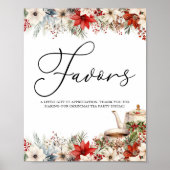 クリスマスフローラホリデーティーパーティーの好意 ポスター (正面)
