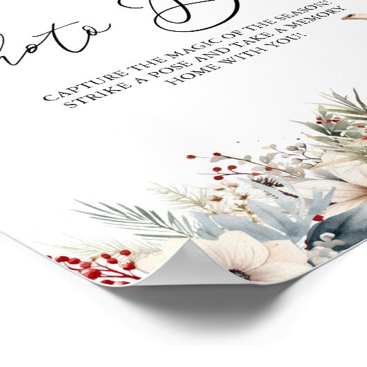 クリスマスフローラホリデーティーパーティーフォトブース ポスター (角)