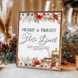 クリスマスフローラホリデーティーパーティーフォトブース ポスター