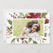 クリスマスフローラホリデーフォトカード シーズンカード (正面)