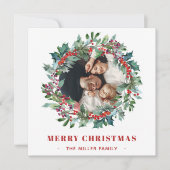 クリスマスフローラホリーとベリーリース2写真 シーズンカード (正面)