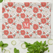 クリスマスフローラポインセチアカスタムホリー キッチンタオル (折り畳み)