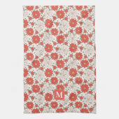クリスマスフローラポインセチアカスタムホリー キッチンタオル (縦)