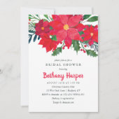 クリスマスフローラポインセチアブライダルシャワー 招待状 (正面)