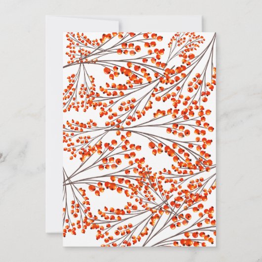 クリスマスフローラポインセチアブライダルシャワー 招待状 (裏面)