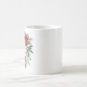 クリスマスフローラポインセチアリースメリークリスマス コーヒーマグカップ (中央)