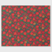 クリスマスフローラポインセチアレッド金ゴールド ラッピングペーパー (フラット)