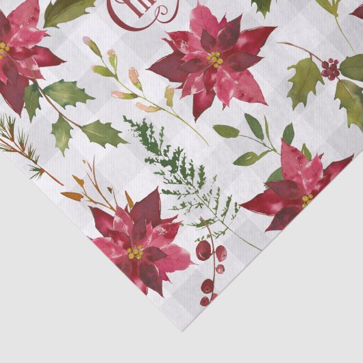 クリスマスフローラポインセチア文字タイポグラフィ 薄葉紙 (詳細)