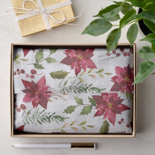 クリスマスフローラポインセチア文字タイポグラフィ 薄葉紙 (ギフト)