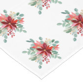 クリスマスフローラポインセチア水彩 ショートテーブルランナー (コーナー)