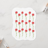 クリスマスフローラポインセティアフラットグリーティングカード カード (正面/裏面インサイチュ)