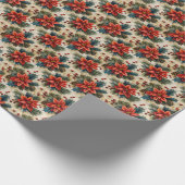 クリスマスフローラポインセティアラホリデーラッピング ラッピングペーパー (角)