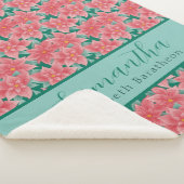 クリスマスフローラポインセパーソナライズされたチア名 シェルパブランケット (3/4)