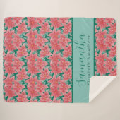 クリスマスフローラポインセパーソナライズされたチア名 シェルパブランケット (正面(横))