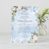 クリスマスフローラメキシカンガールスウィート15誕生日 招待状 (スタンド正面)