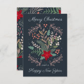 クリスマスフローラモダンかわいいお洒落カラフル (正面/裏面)