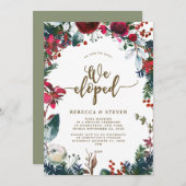 クリスマスフローラモダンは私たちが招待した 招待状 (正面/裏面)