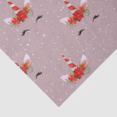 クリスマスフローラユニコーン顔オンピンクデコパージュ 薄葉紙 (詳細)