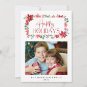 クリスマスフローラユーカリ水彩写真 シーズンカード (正面)