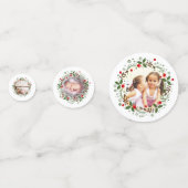 クリスマスフローラリースと写真の休日 コンフェッティ (正面)