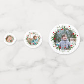 クリスマスフローラリースと写真の休日 コンフェッティ (裏面)