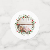 クリスマスフローラリースと写真の休日 コンフェッティ (スモール正面)