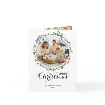 クリスマスフローラリースシーズンの挨拶3枚の写真