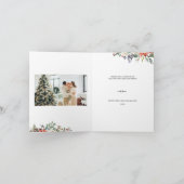 クリスマスフローラリースシーズンの挨拶3枚の写真 シーズンカード (内部)