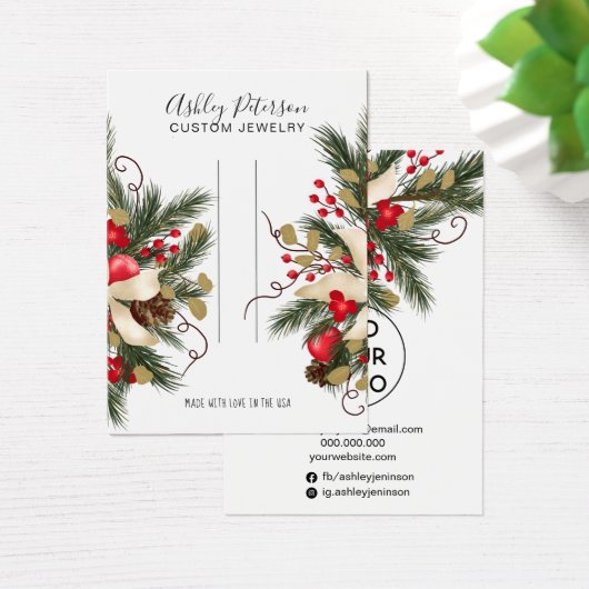 クリスマスフローラリースジュエリーヘアクリップ表示 (デスク)