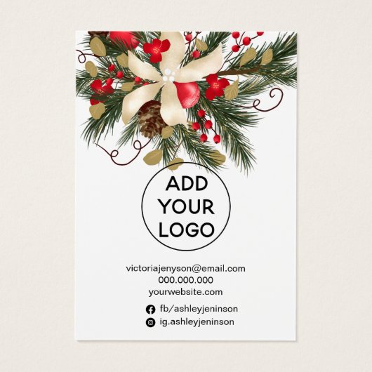 クリスマスフローラリースジュエリーヘアクリップ表示 (裏面)