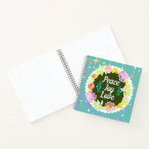 クリスマスフローラリースプレイドノートブック