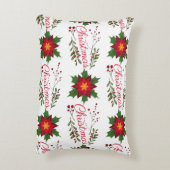 クリスマスフローラリース冬のパターンのフローレット穴 アクセントクッション (裏面(縦))