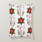 クリスマスフローラリース冬のパターンのフローレット穴 アクセントクッション (正面(垂直))
