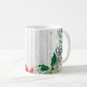 クリスマスフローラリース木製プランクス コーヒーマグカップ (正面右)