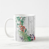 クリスマスフローラリース木製プランクス コーヒーマグカップ (左)