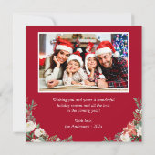 クリスマスフローラリース金ゴールドグリッター2 Photo シーズンカード (裏面)