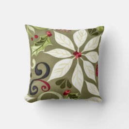 クリスマスフローラルパターン クッション